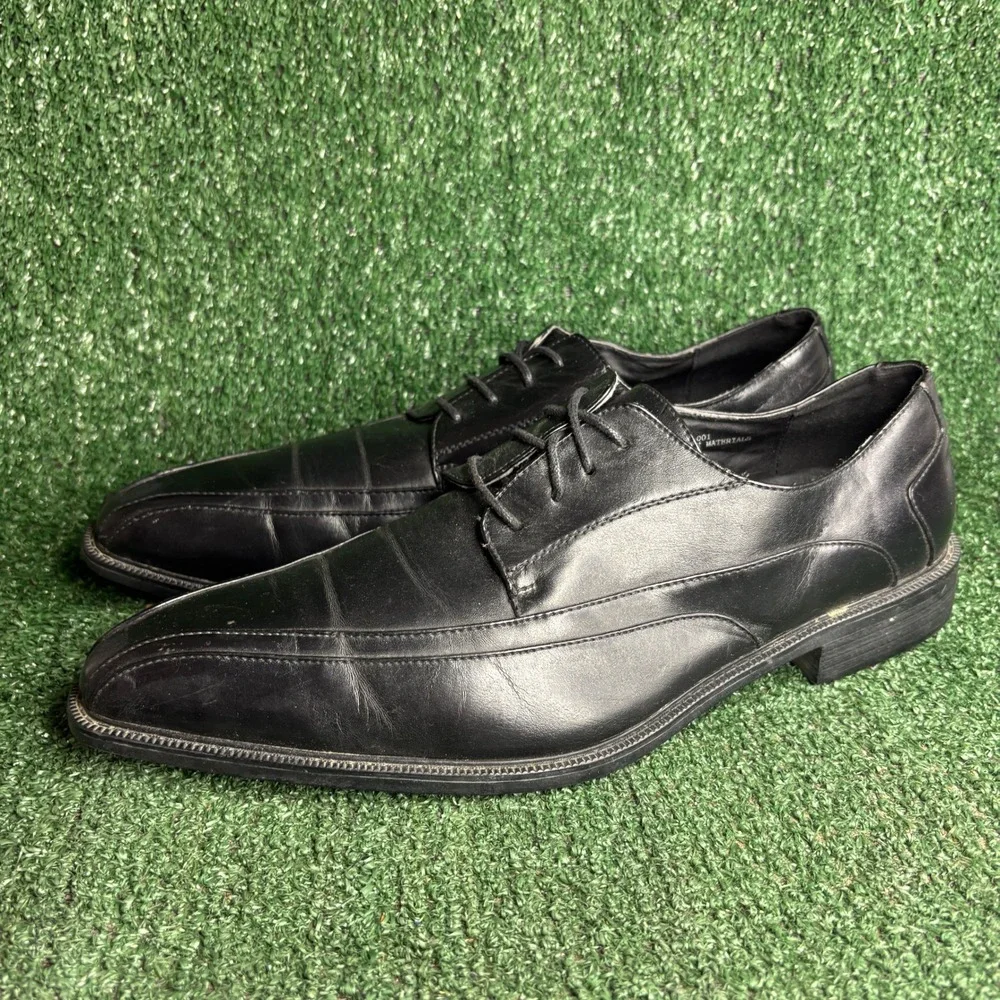 Stacy LTD 29001-001 Lace Up Bicycle Toe Formal Classic Oxford Black Mens Sz 12 M